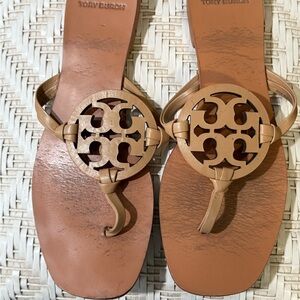 Tory Burch Beige Leather Sandals